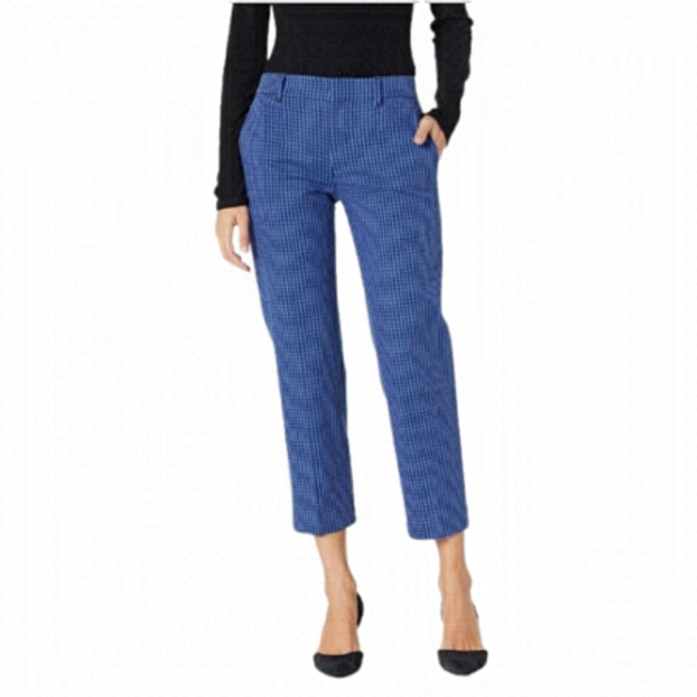 CLUB MONACO Matie Blue Check Slim Cropped Pants  Women's Size 2